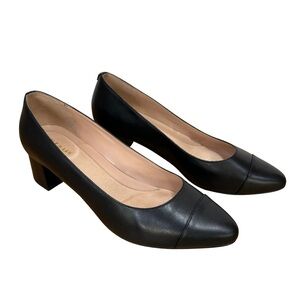 Cole Haan The Go-To Block Heel Pumps Black Leather Size 9.5